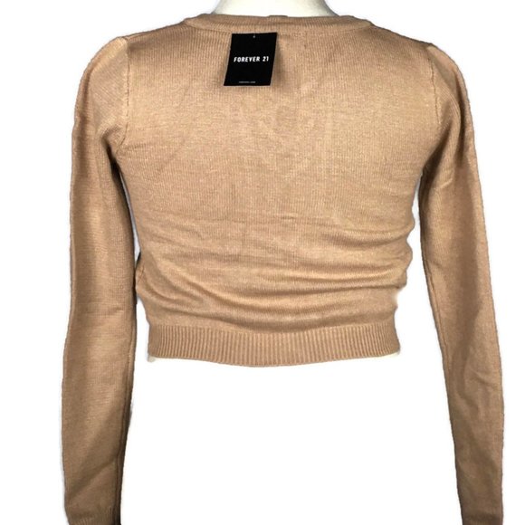 🌺3/$15🌺NWT Mocha Lace-Up Knitted Sweater - Picture 2 of 6